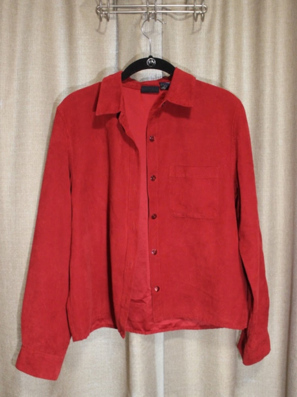 Retro Suede Red Button Up